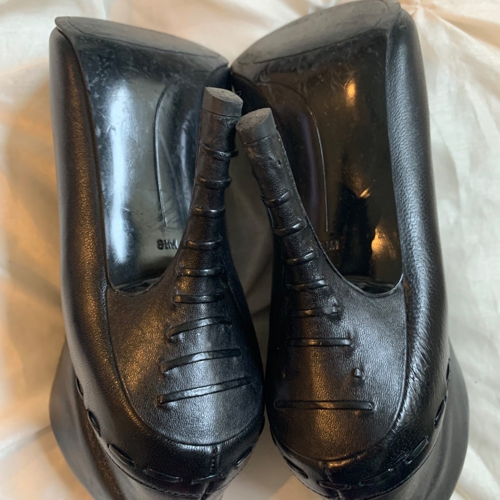 Nine West Black Leather Booties sz 8.5 - Picture 7 of 8